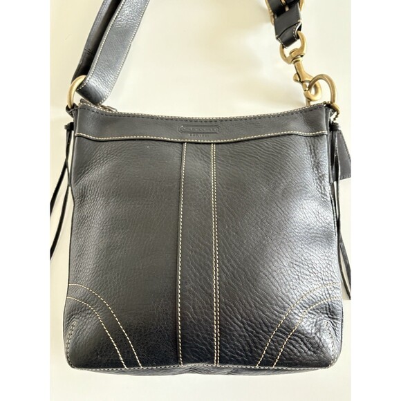 Vtg Coach Bleecker Black Pebbled Bag Purse Y2K Classic Duffle Crossbody 10398 - Picture 8 of 16